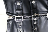 Faux Leather Harness Court Shaper Overbust Corselet Women Sexy Buckled Bustier Waist Trainer Vest Corset Overbust