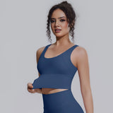 Women Summer Yoga Bra Underwear Shockproof Bra Sports Running Beautiful Back V Shaped Fitness Yoga Tank Top Bra with Chest Pad ﻿