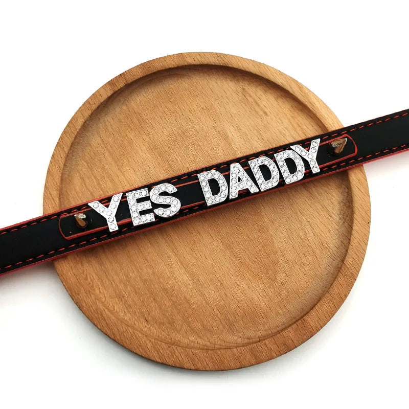 Sexy Customized Letters YES DADDY PRINCESS Rivet Spikes Collar Choker Necklace DIY Personalized Custom Chocker Cosplay Jewelry