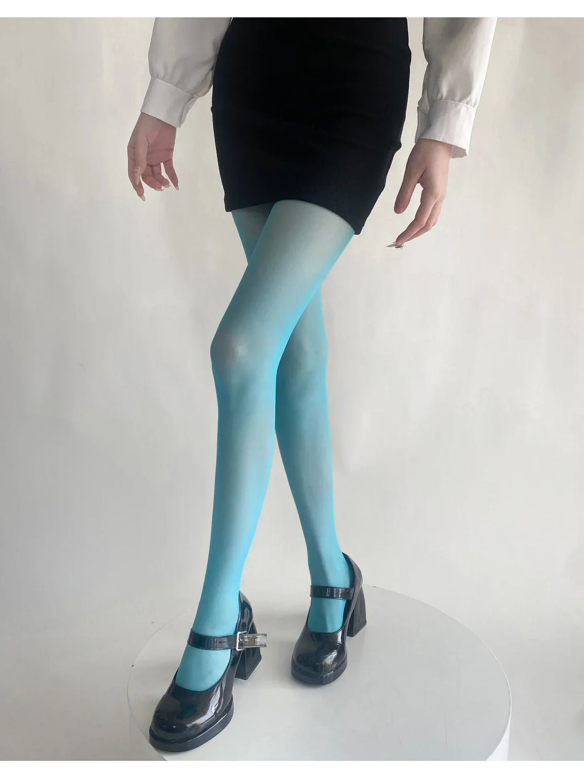 Blue Green Ultra-thin Nylon Thigh High Stockings Pantyhoses Women Sexy Women Tights Velvet Sexy Lingeries Hosiery Body Stockings