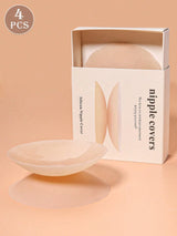 2/4pcs Ultra-Thin Reusable Nipple Covers With Gift Box, Portable Invisible Adhesive Breast Petals, Anti-Nipple Protrusion Pads, Lingerie Accessories, Suitable For Wedding