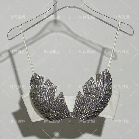 New Internet Celebrity Diamond Studded Bikini Tops, Bras, Stage Performance Costumes, Sexy Luxury Bras, And Chest Accessories