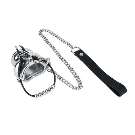 ORALSX Stainless Steel Testicle Pendant Scrotum Locking Ring Male Penis Bondage Rings BDSM Penis Exercise Gay Adult Sex Toys