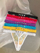 Custom Thong Panties with Name DIY Thongs Sexy Lady Customized Letter Underwear G-String Personalized Tanga Bikini Festival Gift