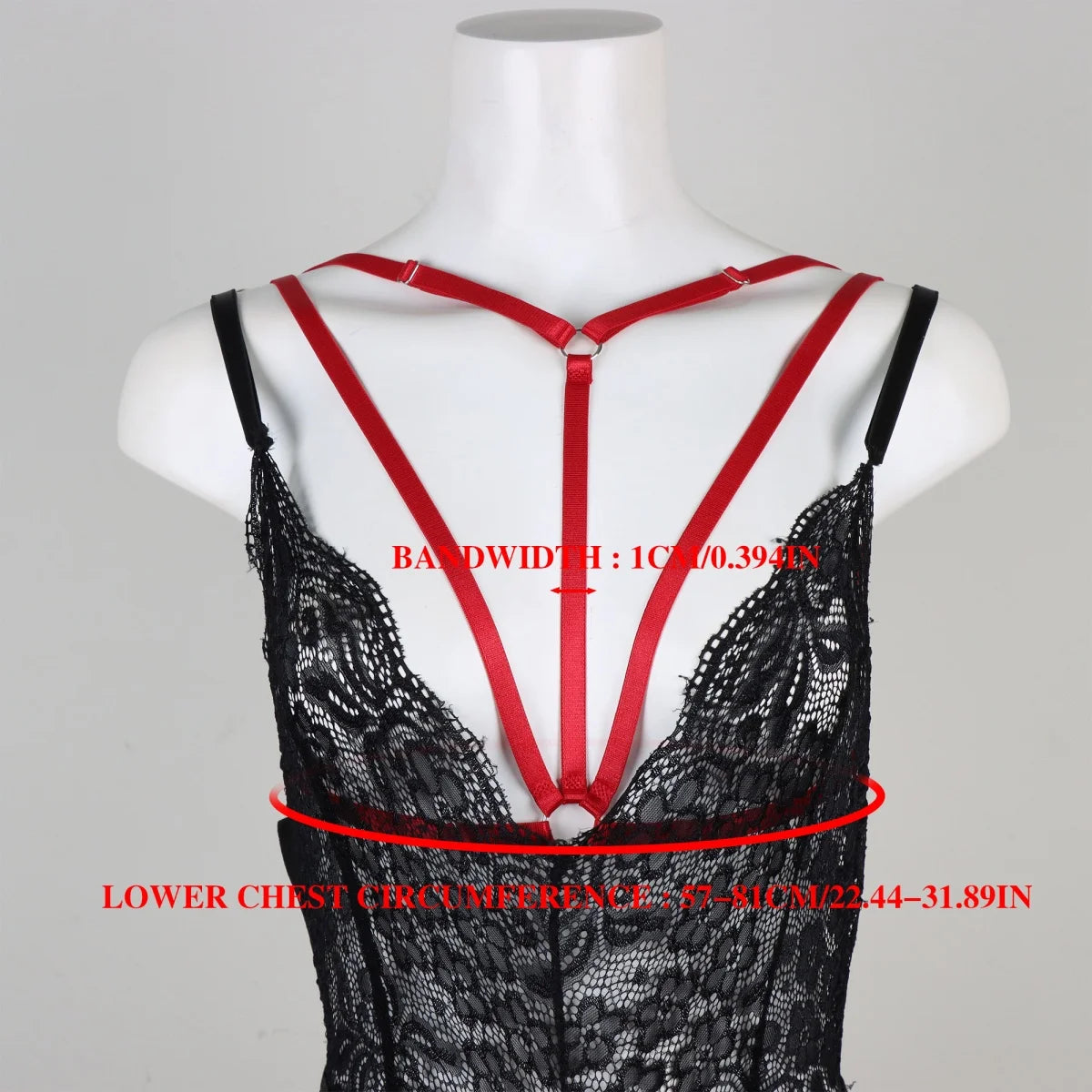 Red Body Harness Belt: Strappy Cage Bralette, Naughty Tank Top