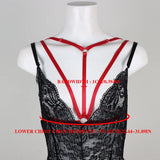 Red Body Harness Belt: Strappy Cage Bralette, Naughty Tank Top