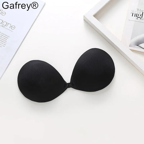 Self Adhesive Invisible Bra Silicone Chest Stickers Women Gathering Flat Chest Display Big Push Up Bra for Night Dress Bridal