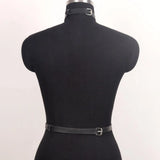 Women's Fashionable PU Leather Chain Harness Belt Edgy Punk Girl Outfit Statement Gothic Collocation Outerwear Accessories