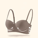 Half Cup of Scarless Suspender Bra Without Steel Rings Gathering Strapless Breasts for Women Adjustable Sexy Scarless Underwear