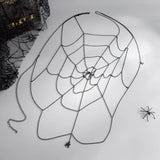 Black Spider Web Body Chain Women Gothic Spider Pendant Back Harness Adjustable Mesh Web Bikini Halloween Festival Body Jewelry