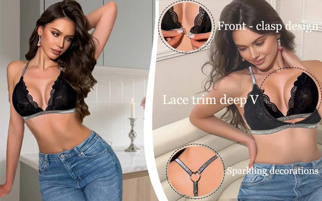 Plus-size Sex Backless Women Bras Underwear Fashion Female Lingerie Breathable Removable Bra Front Button Women's Lingerie. Sex