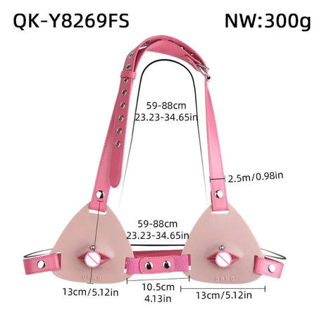 Female Fake Mouth Lip Ring Labia Wearing Silicone Lingeries Exotic Accessories Adjustable Underwear Couple Play Woman Adult Toys