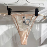 M-XL Luxury Ladies Underwear Floral Embroidery Ultrathin Transparent Lingerie Sets For Women Sexy Push Up Gather Bra Panties