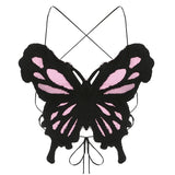 Hot Butterfly Jeans Crop Top Backless Strap Camis Sexy Lingerie Bow Bra Women Beach Mini Vest Butterfly Tank Tops Party Clubwear