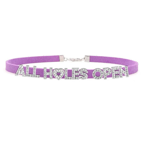 Sexy Bad Words All Holes Open Letters Choker Necklace Women Men Suggestive Adult Chocker Collar Cosplay Custom Jewelry Gift