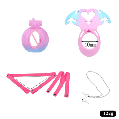 LICKER ABS Simulated Labia Cross-dresser Chastity Cage With loyalty Belt Wear Abstinence BDSM Penis Bondage Toys For Sissy Men