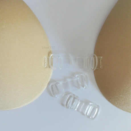 Invisible Adhesive Bra for Women Backless Strapless Push Up Sticky Silicone Wedding Underwear with Transparent Strap Reusable