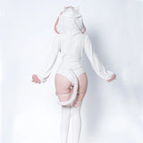 SENMHS Original Japanese Sweet Lolita Cat Girl Cosplay Set Women Kawaii Cat Paw Bikini with Hooded Bodysuit Photo Shoot Hallowee