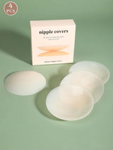 2/4pcs Ultra-Thin Reusable Nipple Covers With Gift Box, Portable Invisible Adhesive Breast Petals, Anti-Nipple Protrusion Pads, Lingerie Accessories, Suitable For Wedding