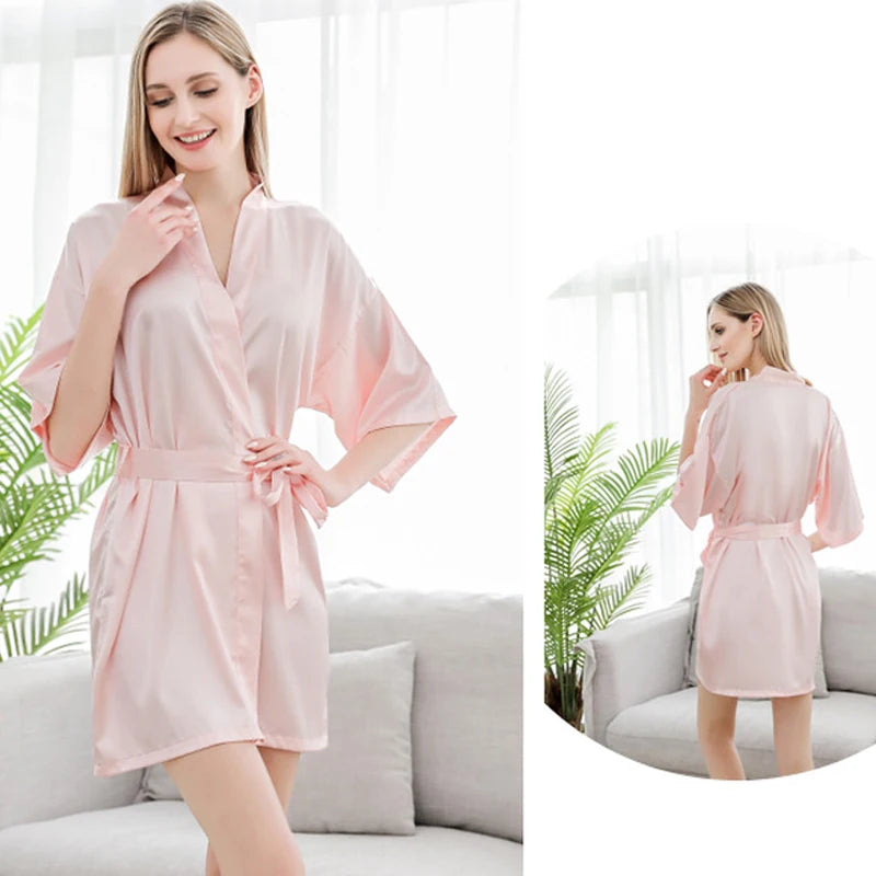 Personalized Name and Date Robe Bride Bridesmaid Bathrobe Birthday Party Gown Add Any Text Robes