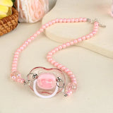 【Beautiful】Sweet Beads Chain Pacifier Gag Collar Couple Toy Soft Silicone High-end Adult Pacifier Creating An Exclusive Luxury