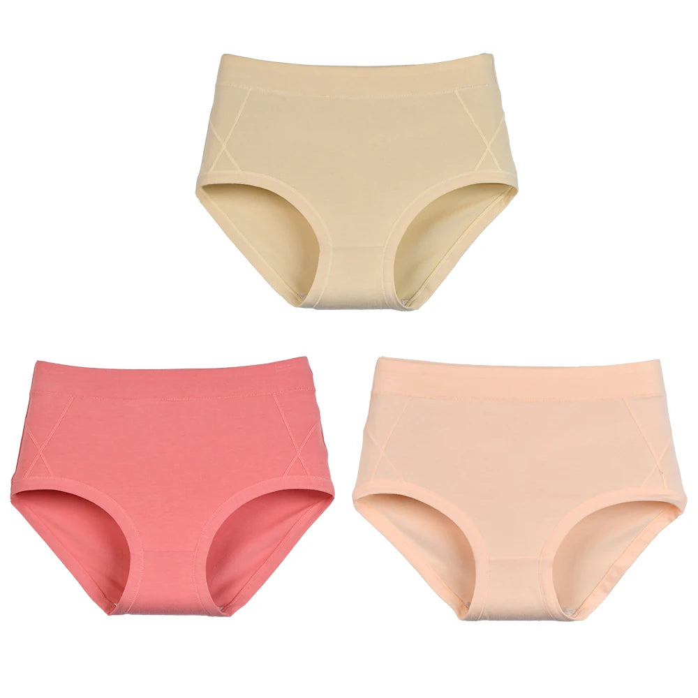 3Pcs Women's Cotton High Waist Panties Underwear Female Large Intimate Lingerie Briefs Woman Underpants Panty Panti New 2025