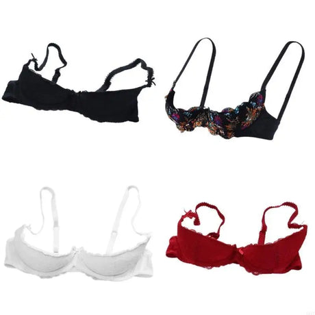 Women's Balconette Bra 1/4 Cup Padded Push Up Bra Lingerie Underwire Sex Lace Underwire Bra Shelf Bra Brassiere Gifts