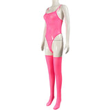 Toucheart Erotic Dress with Leg Socks Mesh See-through Patchwork Seductive Body Shaping Backless Women Intimate Hollow Dress Set