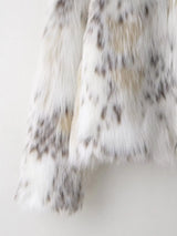 Short Stand Faux Fur Jacket White Loose Luxury Plush Coat Stylish Long Sleeves Women's Furry Jacket Winter New Fluffy Outerwears