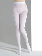 1 Pair Women's Olive Green 80D Velvet High Elastic Sexy Tights Pantyhose Large Size Spring Summer Autumn Daily Party Wear