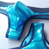 1pc Men Lacquer Leather Sexy Thong Nightclub  Gay Sissy Breathable Pouch Underwear Underpants High Stretch Panties G-String