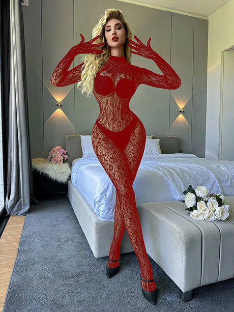 Toucheart Erotic Mesh Bodysuit Leopard Print Hollow Out Sexy Uniform Women Body Shaping See-through Seductive Hot Flirt Bodysuit