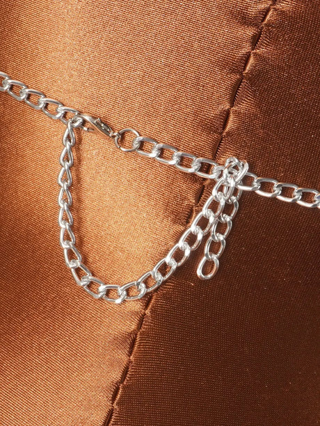 Women Sexy Backless Shine Diamond Body Chain Exotic Tanks Novelty Hollow Out Chest Chains Decor Bustier Tops Nightbar Clubwear