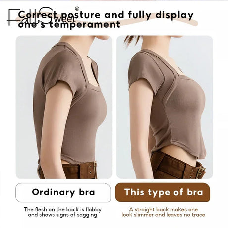 Wireless Posture Correction Bra for Women, Seamless Push-Up Sports Bra with Cross Back Support, Daily Shaping Lingerie