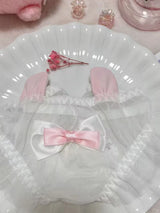 Cute  Knot Lace  Pink Rabbit Sexy Pure Desire Net  Panties Low Waist Breathable Quick Dry Comfortable Un...