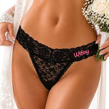 Custom Embroidered Name Lace Panties for Women Personalized Letter Bridal Underwear Wedding Honeymoon Gift