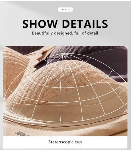 FallSweet Plus Size Lift Up Bra for Women Wireless Brassiere Anti Sagging Side Support Fixed Cup Big Bust Minimizer Bras M-3XL