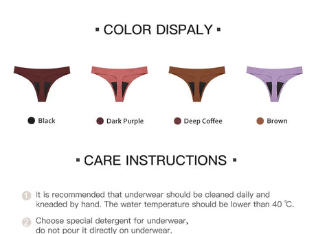 New Design Seamless Low Waist Leak Proof 4 Layer Menstrual Panties Washable Light Flow Period Panties For Women Thong