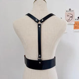 Women Fashion Harness Pu Leather Studded Decor Harness Adjustable Harness Belt Gothic Harness Bondage Lingerie Chest Harness