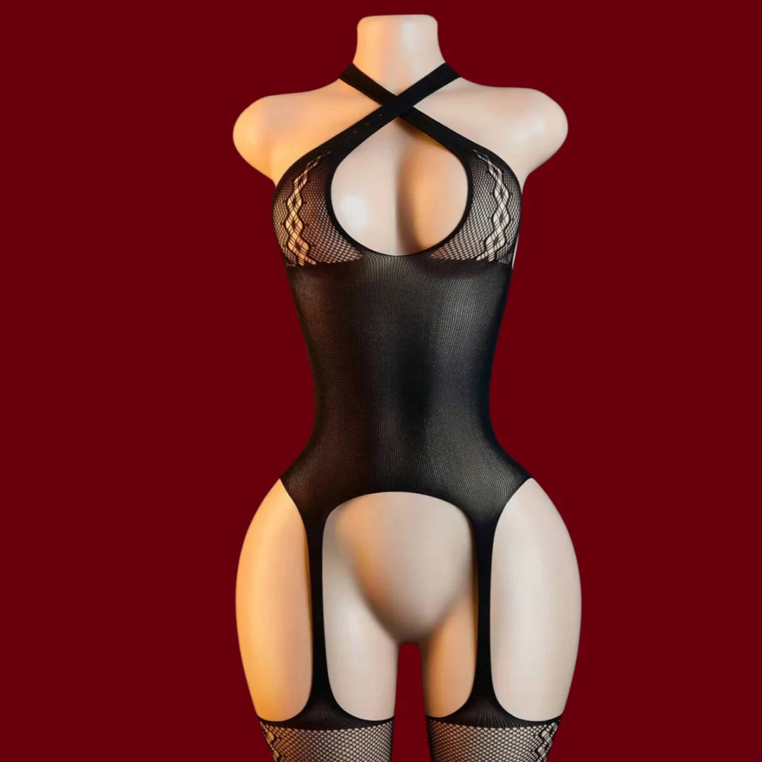 Babydolls Sexy Adult Open Crotch Body Stockings Female Black Women Fishnet Lingerie Underwear Transparent Bodysuit Costumes