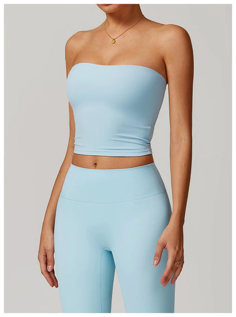 Strapless Yoga Vest for Women Sexy Beautiful Back Sports Bra for Women's Underwear Gym Shock-absorbing Quick Drying Fitness Top