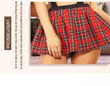 Toucheart Sexy Uniform Temptation Jumpsuit For Women Cosplay Mesh Plaid Perspective JK Sex Suit Mesh Patchwork Uniform Set New