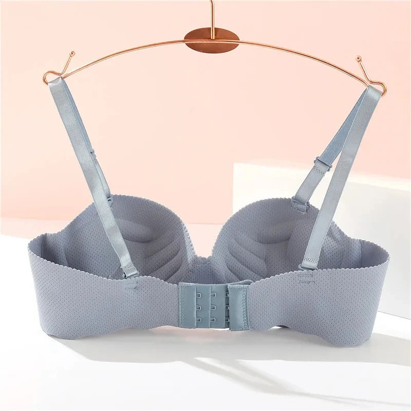 Women's Small Chest Underwear Seamless Push Up Bras Wireless Bralette Detachable Straps Breathable Brassiere Backless Lingerie