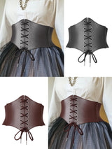 Medieval Corset Belt Waistband Women Steampunk PU Leather Harness Body Belt Anime Cosplay Viking Pirate Girdle Accessories