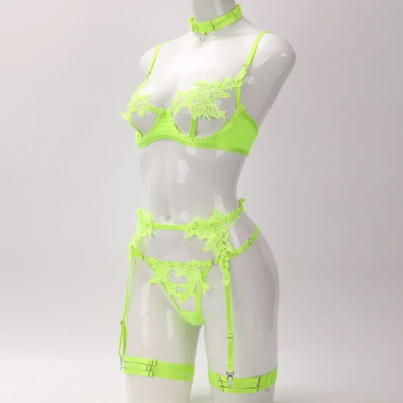 Tornova Sexy Lingerie Cross Lace Splicing Women's Embroidery See-Through Passionate Temptation Leg Rings Free Charge Underwear