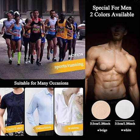 10/20/50/100/200-Pack Ultra-Thin And Soft Men'S Disposable Invisible Nipple Stickers, Mesh Fabric Chest Protectors, Suitable For