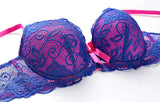 Sexy Lace Push Up Bra for Women - Underwire Demi Cup Lingerie - Comfortable Wireless T-Shirt Bras Ultra Thin Breathable Support