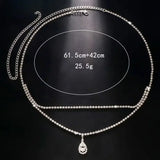 Luxury Women's Rhinestone Double Chain Water Drop Waist chain Crystal Body Belly Chain Fashion Accessory for Special Occasions