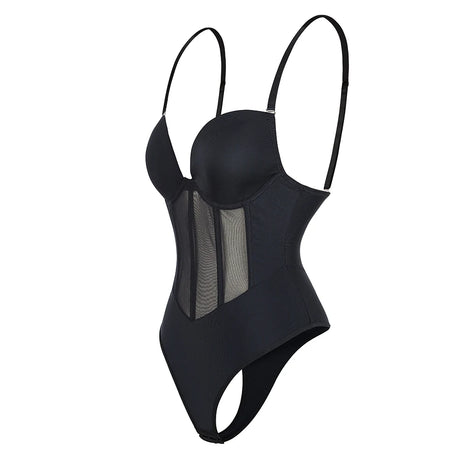 Sleeveless Halter Bodyshaper Bodysuits Women Sexy Bones Waist Trainer Corsets Backless Shapewear Slim Underwear Outfit Jumpsuits