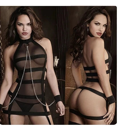 Hot Sexy Lingerie For Women Low Cut Crotchless Bodysuit Erotic Underwear Set Sex Bodysuit Transparent Sexy Porno Nightie